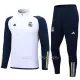 Real Madrid Ensemble Sweat d'Entraînement Homme 2023-24 Quart-Zip Blanche