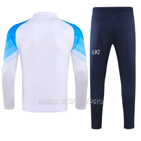 SSC Naples Ensemble Sweat d'Entraînement Homme 2023-24 Quart-Zip Blanche