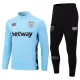 West Ham United Ensemble Sweat d'Entraînement Homme 2023-24 Quart-Zip Bleue