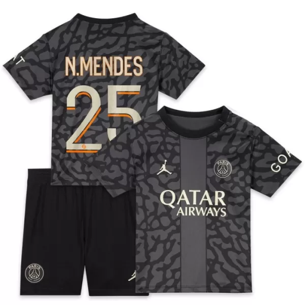 Maillot Paris Saint-Germain N.Mendes 25 Enfant Third 2023-24