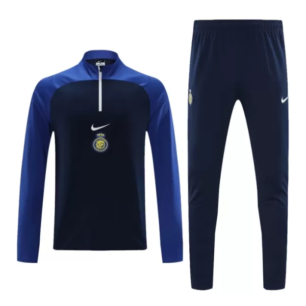 Al Nassr Kit Sweat d'Entraînement Homme 2023-24 Quart-Zip Bleu Noir