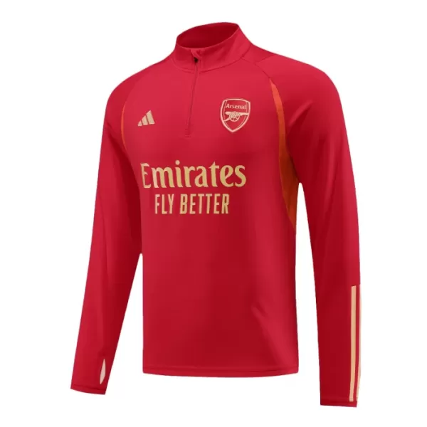 Arsenal Kit Sweat d'Entraînement Homme 2023-24 Quart-Zip Rouge