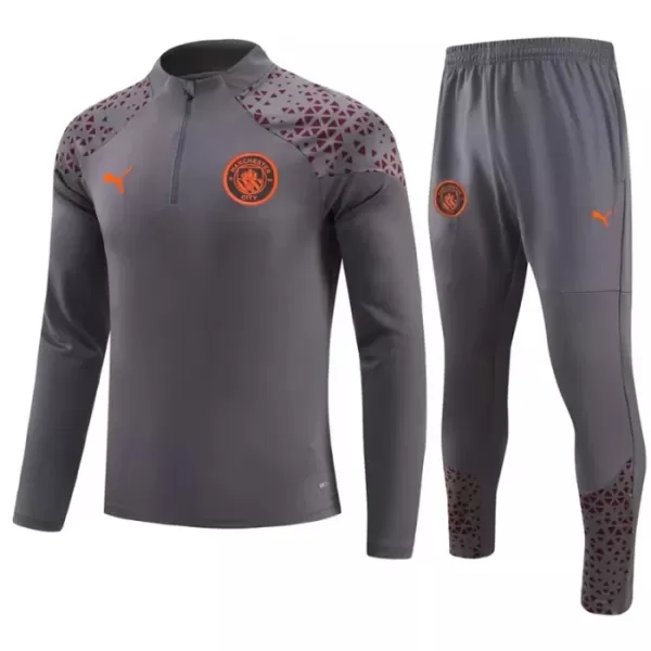 Manchester City Kit Sweat d'Entraînement Homme 2023-24 Quart-Zip Gris