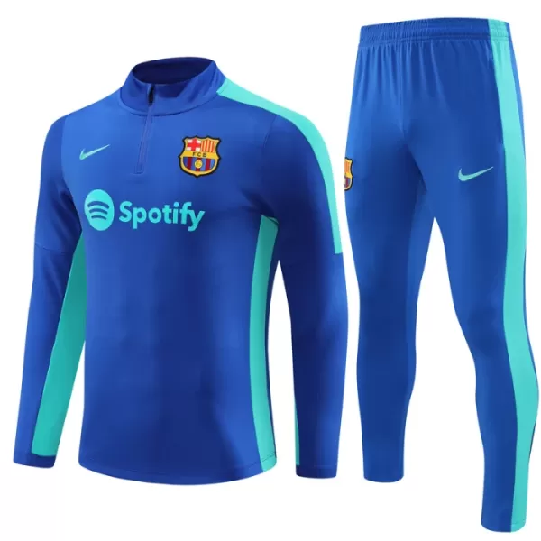 FC Barcelone Kit Dark Sweat d'Entraînement Enfant 2023-24 Quart-Zip Bleue