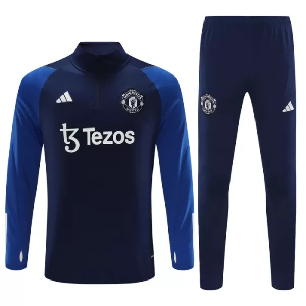 Manchester United Kit Sweat d'Entraînement Enfant 2023-24 Quart-Zip Navy