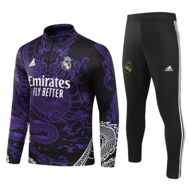 Real Madrid Kit Dragon Sweat d'Entraînement Homme 2023-24 Quart-Zip Violet