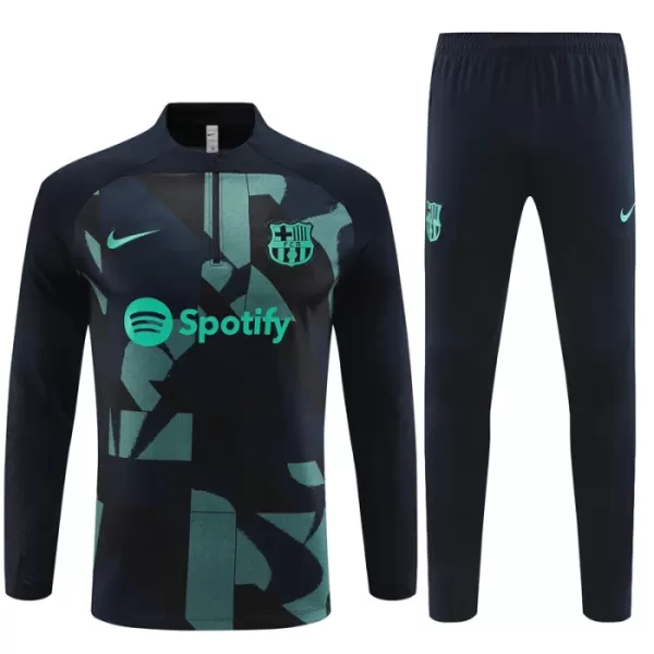 FC Barcelone Sweat d'Entraînement Enfant 2023-24 Quart-Zip Noire