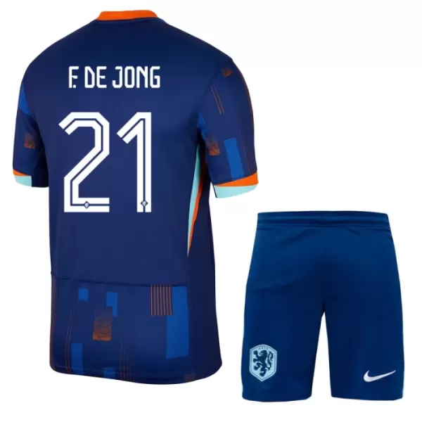 Maillot Pays-Bas Frenkie de Jong 21 Enfant Extérieur Euro 2024