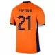 Maillot Pays-Bas Frenkie de Jong 21 Homme Domicile Euro 2024