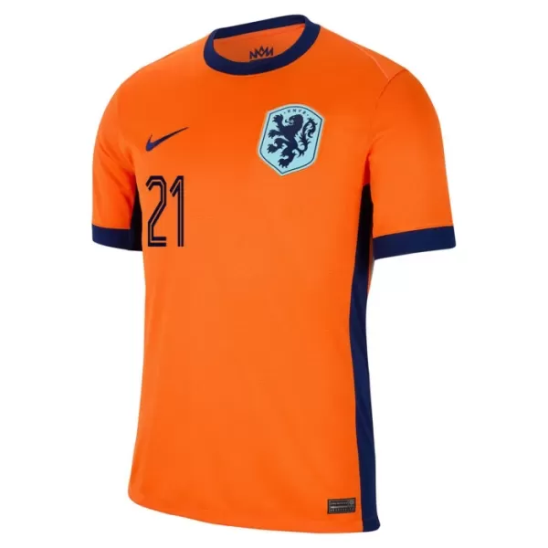 Maillot Pays-Bas Frenkie de Jong 21 Homme Domicile Euro 2024