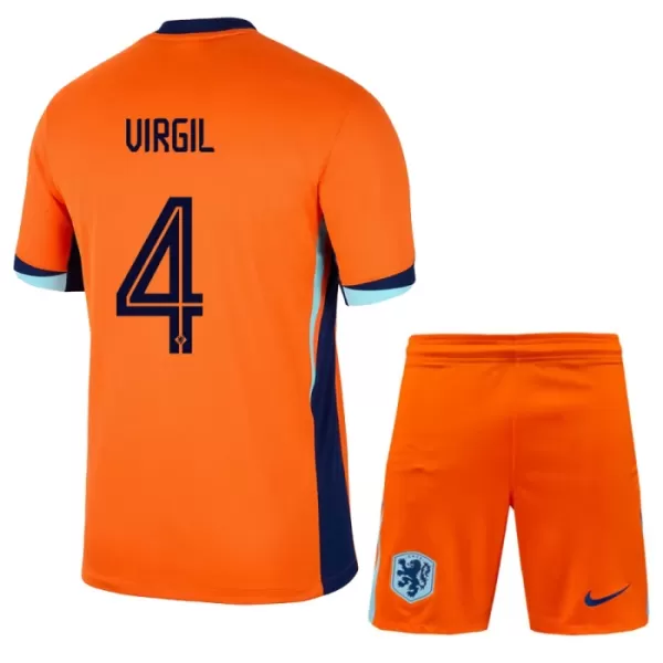 Maillot Pays-Bas Virgil 4 Enfant Domicile Euro 2024