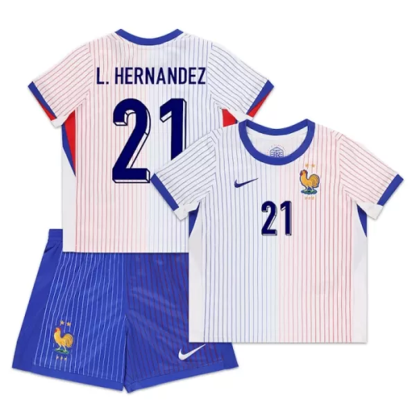 Maillot France L. Hernandez 21 Enfant Extérieur Euro 2024