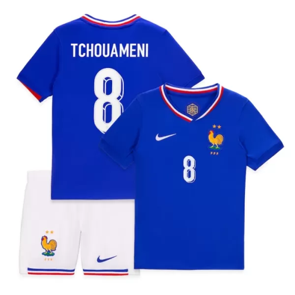 Maillot France Tchouameni 8 Enfant Domicile Euro 2024