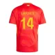 Maillot Espagne Aymeric Laporte 14 Homme Domicile Euro 2024