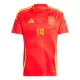 Maillot Espagne Aymeric Laporte 14 Homme Domicile Euro 2024