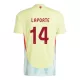 Maillot Espagne Aymeric Laporte 14 Homme Extérieur Euro 2024