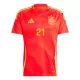 Maillot Espagne Mikel Oyarzabal 21 Homme Domicile Euro 2024