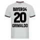 Maillot Bayer 04 Leverkusen Alejandro Grimaldo 20 Homme Extérieur 2023-24