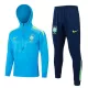 Brésil Hoodie Sweat d'Entraînement Enfant 2024-25 Quart-Zip Bleue