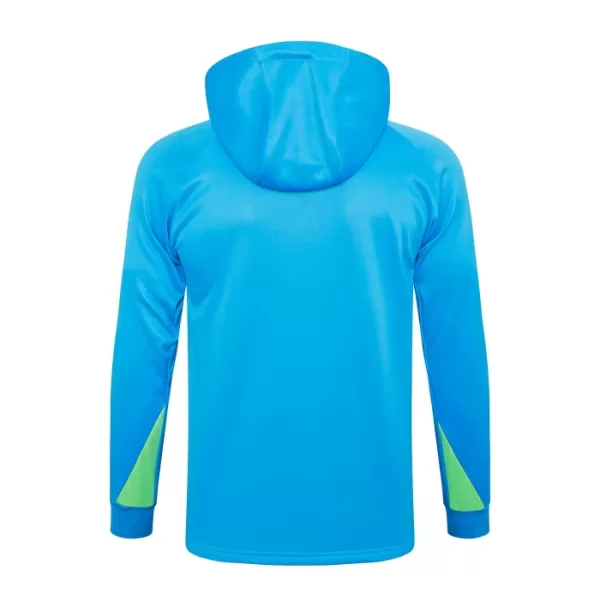 Brésil Hoodie Sweat d'Entraînement Enfant 2024-25 Quart-Zip Bleue