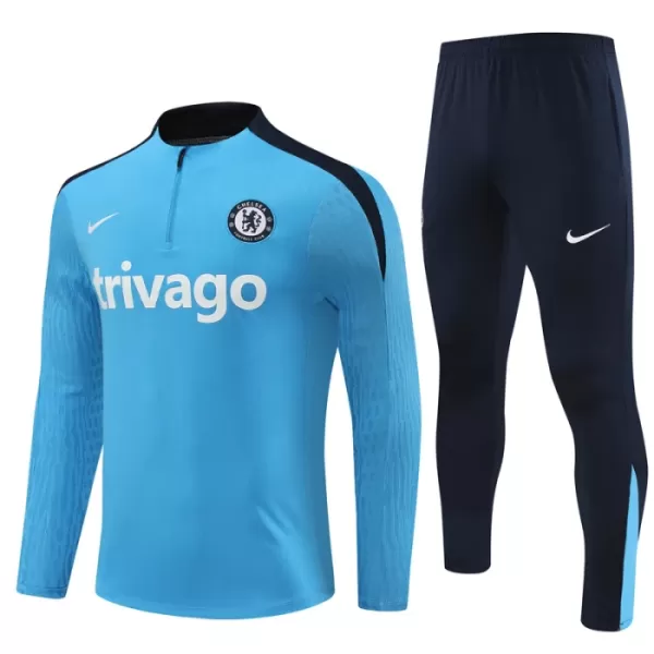 Chelsea Sweat d'Entraînement Enfant 2024-25 Quart-Zip Bleue