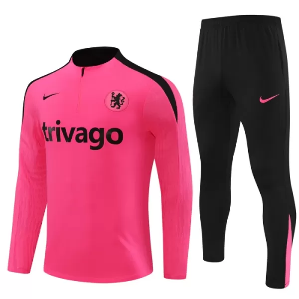 Chelsea Sweat d'Entraînement Enfant 2024-25 Quart-Zip Rose