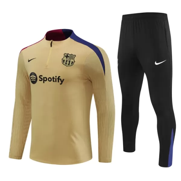 FC Barcelone Gold Sweat d'Entraînement Homme 2024-25 Quart-Zip