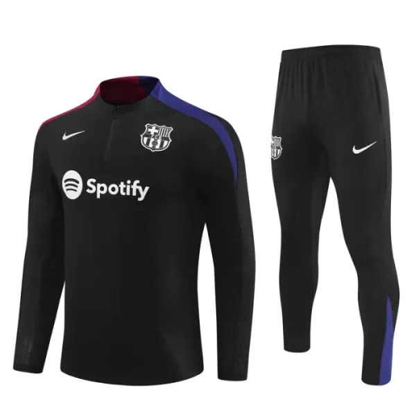 FC Barcelone Sweat d'Entraînement Enfant 2024-25 Quart-Zip Noire