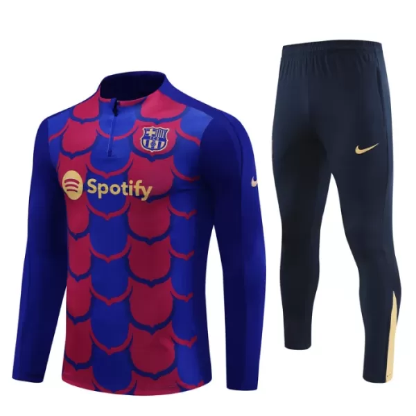 FC Barcelone Sweat d'Entraînement Homme 2024-25 Quart-Zip Bleue