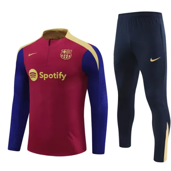 FC Barcelone Sweat d'Entraînement Homme 2024-25 Quart-Zip Rouge