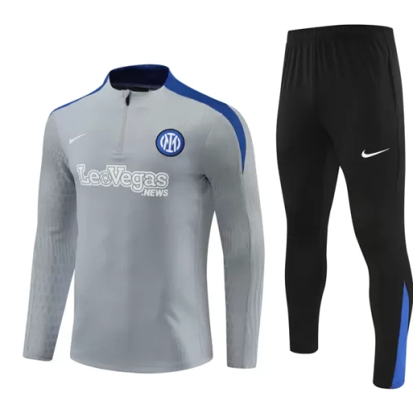 Inter Milan Sweat d'Entraînement Enfant 2024-25 Quart-Zip Gris