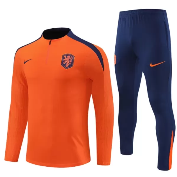 Pays-Bas Sweat d'Entraînement Enfant 2024-25 Quart-Zip Orange