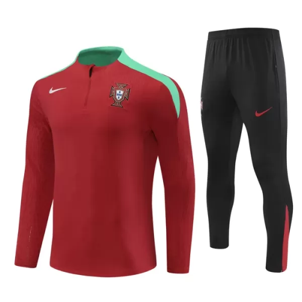 Portugal Sweat d'Entraînement Enfant 2024-25 Quart-Zip Rouge