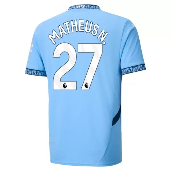 Maillot Manchester City Matheus Nunes 27 Enfant Domicile 2024-25