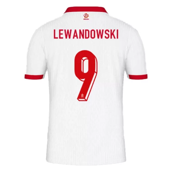 Maillot Pologne Lewandowski 9 Homme Domicile Euro 2024