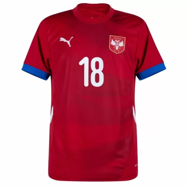 Maillot Serbie Vlahovic 18 Homme Domicile Euro 2024