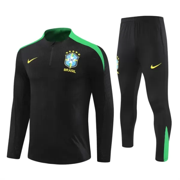 Brésil Sweat d'Entraînement Homme 2024-25 Quart-Zip Noire