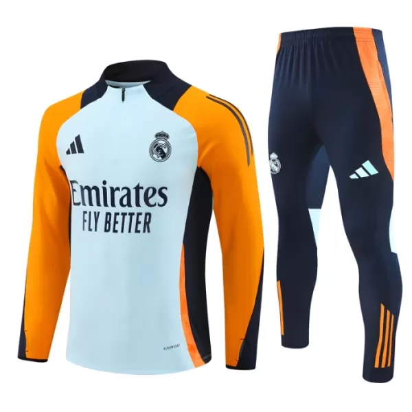 Real Madrid Sweat d'Entraînement Homme 2024-25 Quart-Zip Bleue