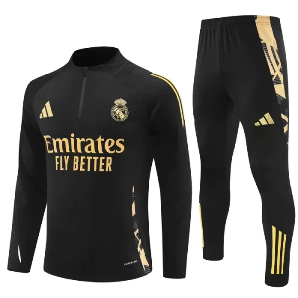 Real Madrid Sweat d'Entraînement Homme 2024-25 Quart-Zip Noire