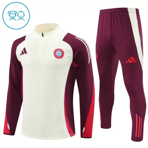 Bayern Munich Sweat d'Entraînement Enfant 2024-25 Quart-Zip Blanche