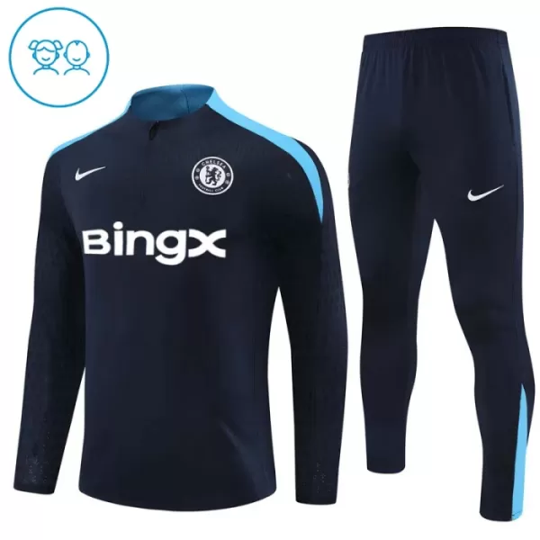 Chelsea Sweat d'Entraînement Enfant 2024-25 Quart-Zip Noire