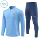 Manchester City Sweat d'Entraînement Enfant 2024-25 Quart-Zip Bleue