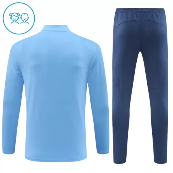 Manchester City Sweat d'Entraînement Enfant 2024-25 Quart-Zip Bleue