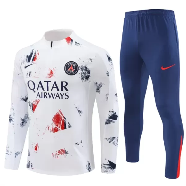 Paris Saint-Germain Sweat d'Entraînement Homme 2024-25 Quart-Zip Blanche