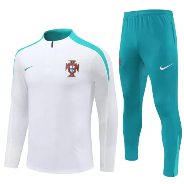 Portugal Sweat d'Entraînement Homme 2024-25 Quart-Zip Blanche