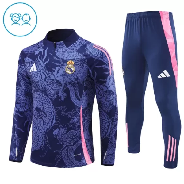 Real Madrid Dragon Sweat d'Entraînement Enfant 2024-25 Quart-Zip Navy