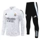 Real Madrid Sweat d'Entraînement Homme 2024-25 Quart-Zip Blanche