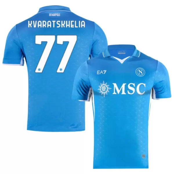 Maillot SSC Naples Kvaratskhelia 77 Homme Domicile 2024-25