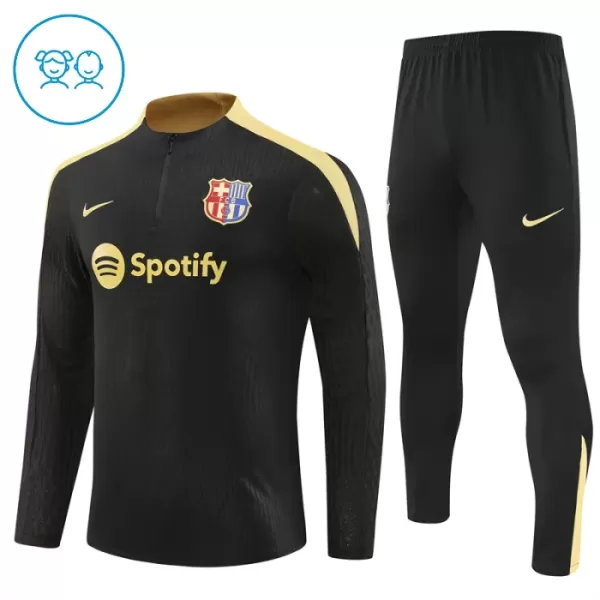 FC Barcelone Sweat d'Entraînement Enfant 2024-25 Quart-Zip Noire