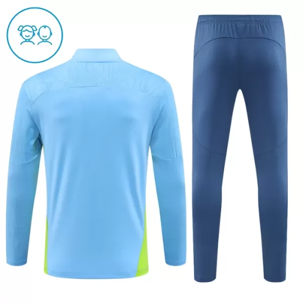 Manchester City Sweat d'Entraînement Enfant 2024-25 Quart-Zip Bleue